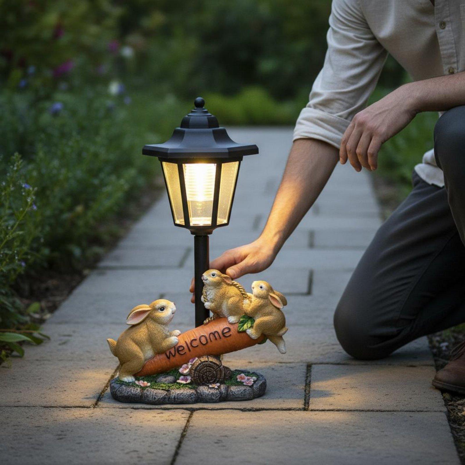 Lighting Decor Ideas - Patung Kelinci Tenaga Surya, Lampu Hias
