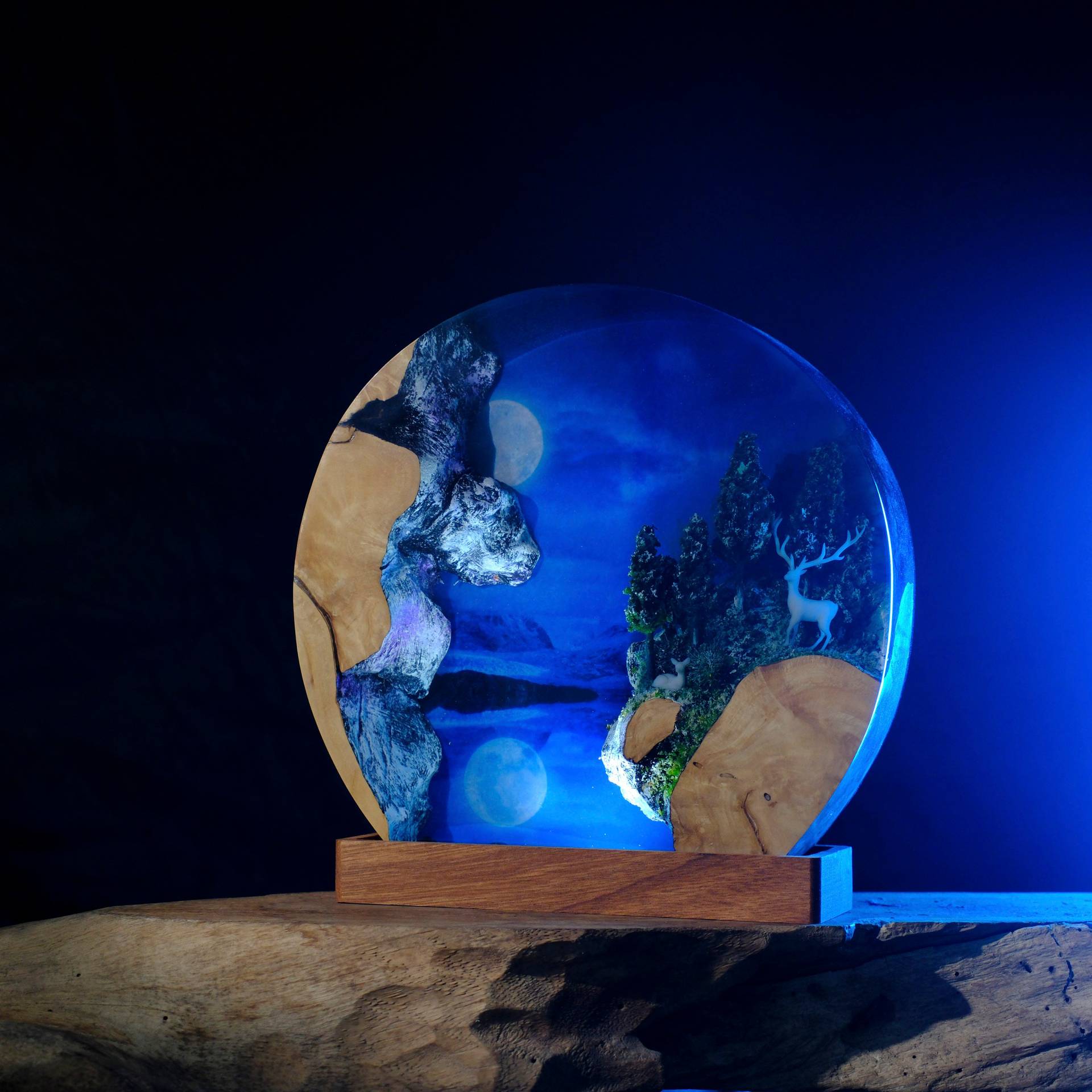 Lighting World Decor - Lampu Meja Resin Kustom Dunia Ajaib