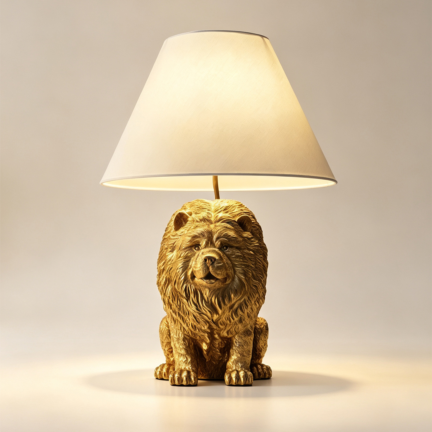 Lighting Decor For Bedroom - Lampu Meja Resin Hewan Chow Chow