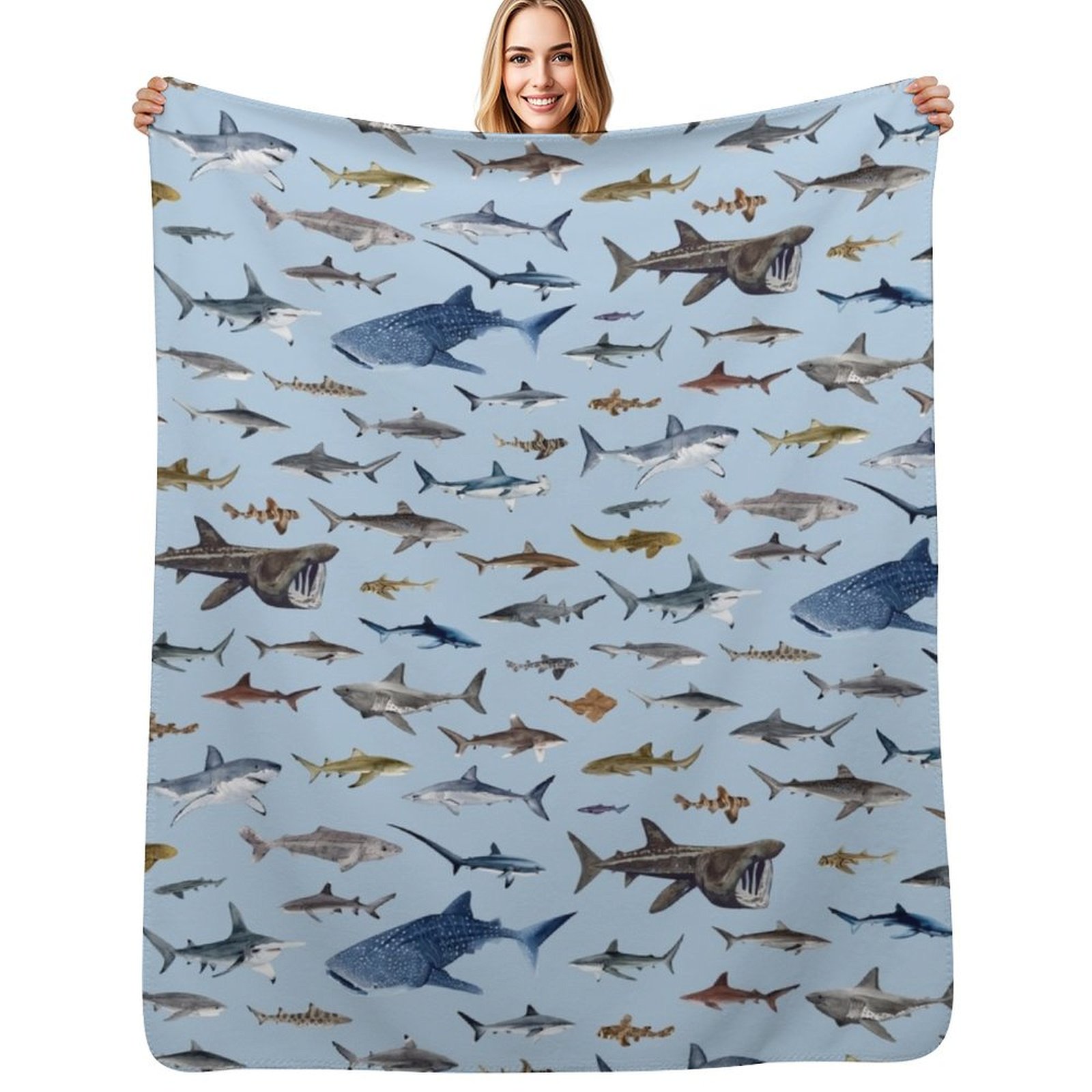 Lighting Decoration Ideas For Home - Selimut SHARKS warna biru muda untuk
