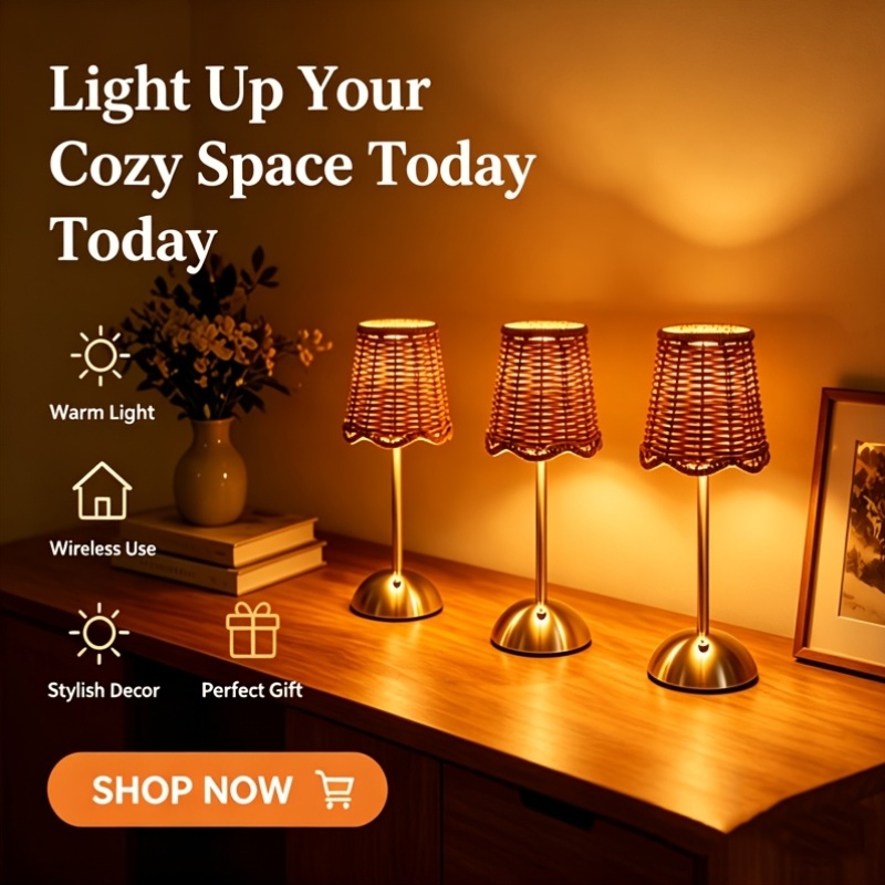 Lampu Meja Seni Anyaman Rotan  - Room Decor Lighting Lamp ulasan dan harga