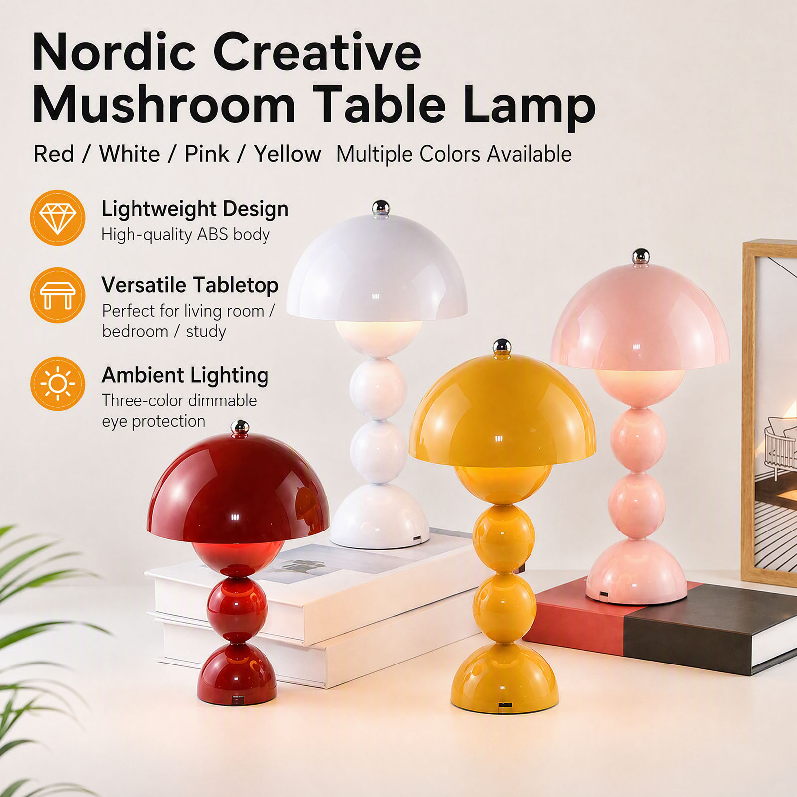 Lampu Meja Bentuk Bunga Jamur, - Room Decor Lighting Lamp ulasan dan harga