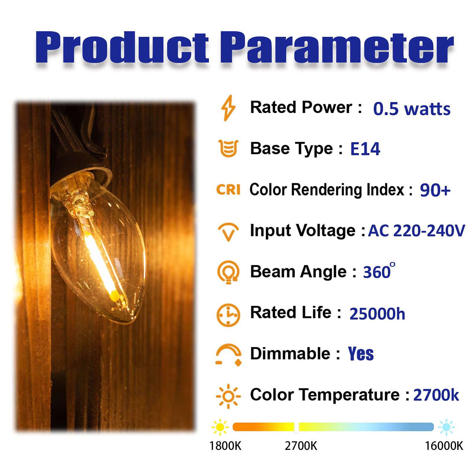 Edison Bohlam Lampu Lilin Led  - Lighting Effect Home Decor ulasan dan harga