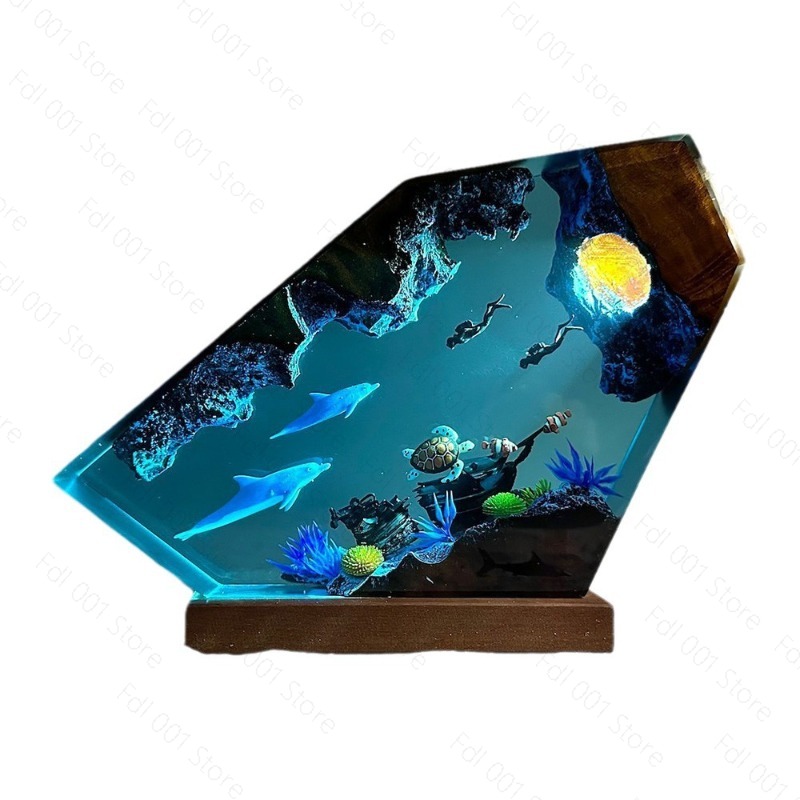 Lampu Malam Resin Lumba-lumba  - Lighting World Decor ulasan dan harga