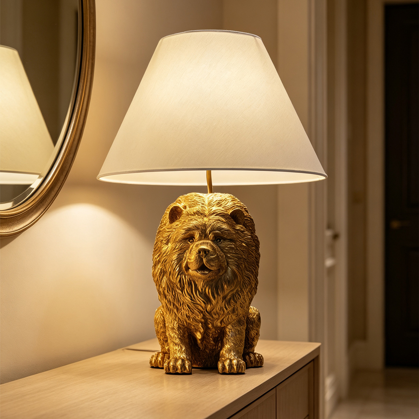 Lampu Meja Resin Hewan Chow Ch - Lighting Decor For Bedroom ulasan dan harga